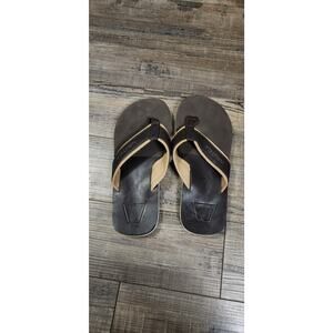 Nautica Mens Flip Flops Size 8 Pre-owned Brown. Box 36